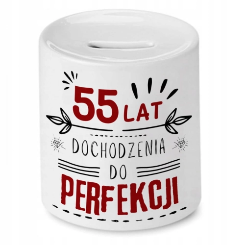 Skarbonka na Urodziny 55 55te 55-te na Prezent z Nadrukiem ze Zdjęciem
