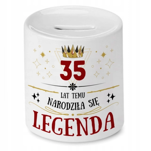 Skarbonka na Urodziny 35 35te 35-te na Prezent z Nadrukiem ze Zdjęciem