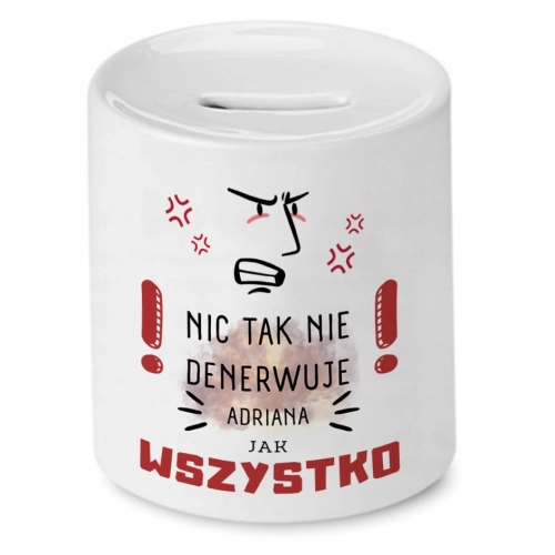 Skarbonka Dla Adriana na Urodziny na Prezent z Nadrukiem ze Zdjęciem