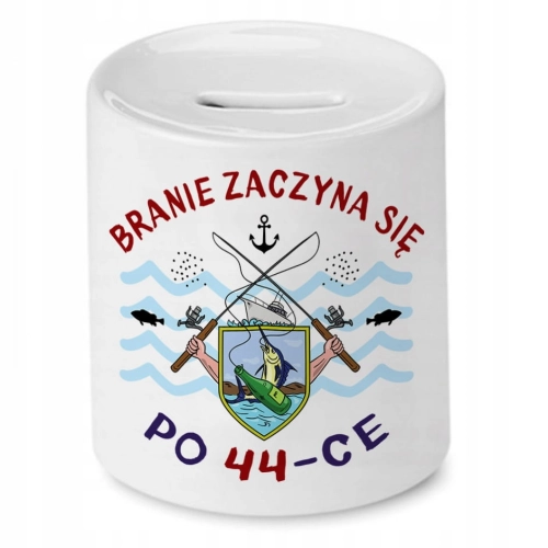Skarbonka na Urodziny 44 44te 44-te na Prezent z Nadrukiem ze Zdjęciem