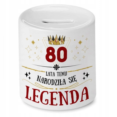 Skarbonka na Urodziny 80 80te 80-te na Prezent z Nadrukiem ze Zdjęciem