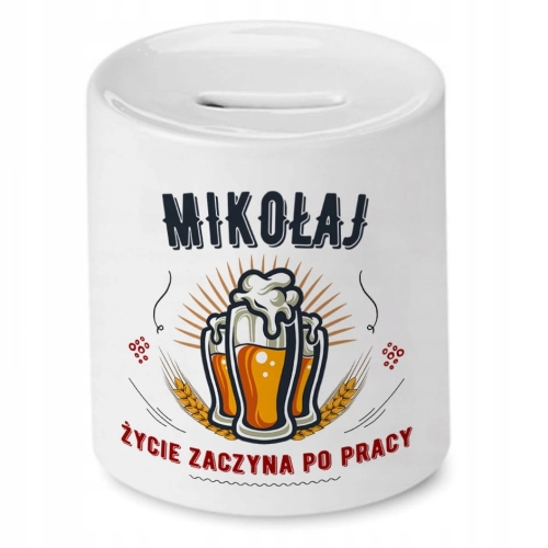 Skarbonka Dla Mikołaja na Urodziny na Prezent z Nadrukiem ze Zdjęciem
