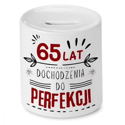 Skarbonka na Urodziny 65 65te 65-te na Prezent z Nadrukiem ze Zdjęciem
