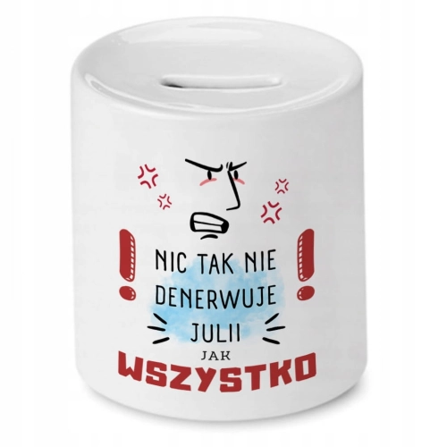 Skarbonka Dla Juli Julki na Urodziny na Prezent z Nadrukiem ze Zdjęciem