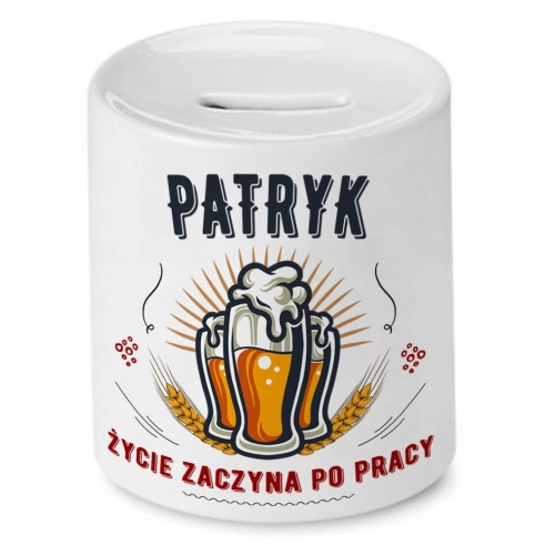 Skarbonka Dla Patryka na Urodziny Idealny Prezent z Nadrukiem ze Zdjęciem