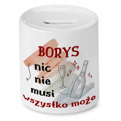 Skarbonka Dla Borysa na Urodziny Idealny Prezent z Nadrukiem ze Zdjęciem