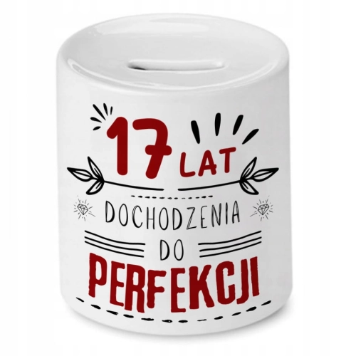 Skarbonka na Urodziny 17 17te 17-te na Prezent z Nadrukiem ze Zdjęciem