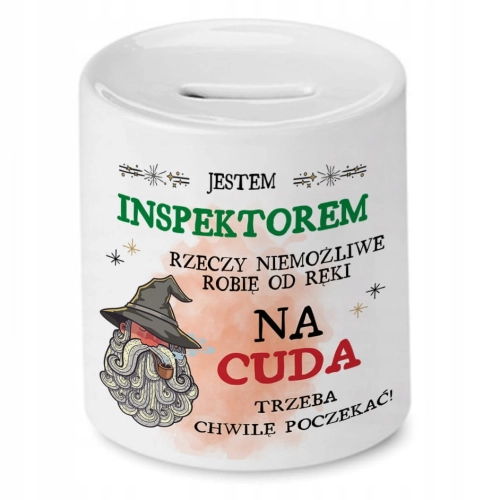 Skarbonka Dla Inspektora na Urodziny na Prezent z Nadrukiem ze Zdjęciem