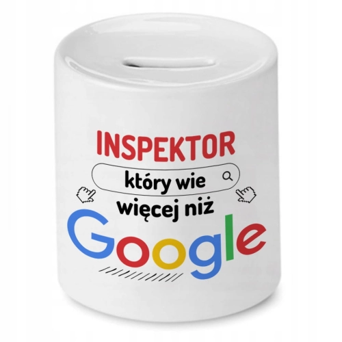 Skarbonka Dla Inspektora na Urodziny na Prezent z Nadrukiem ze Zdjęciem
