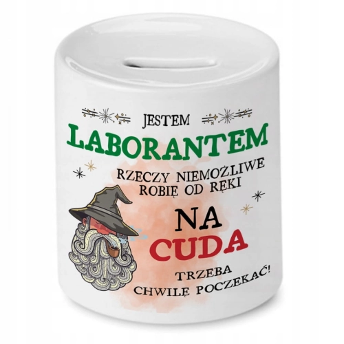 Skarbonka Dla Laboranta na Urodziny na Prezent z Nadrukiem ze Zdjęciem