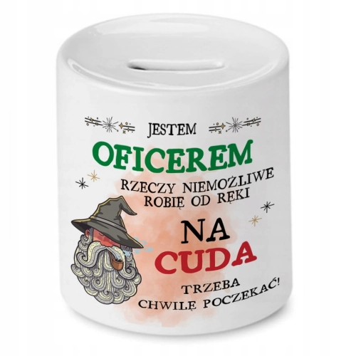 Skarbonka Dla Oficera na Urodziny na Prezent z Nadrukiem ze Zdjęciem