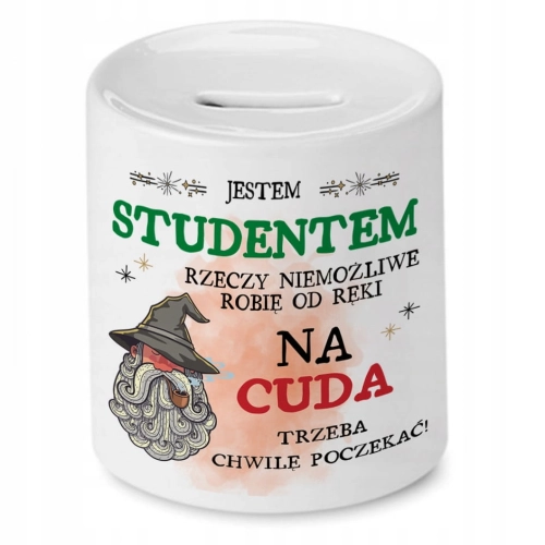 Skarbonka Dla Studenta na Urodziny na Prezent z Nadrukiem ze Zdjęciem