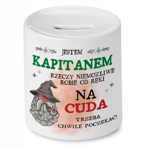 Skarbonka Dla Kapitana na Urodziny na Prezent z Nadrukiem ze Zdjęciem