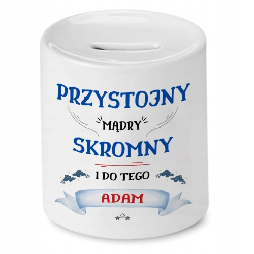 Skarbonka Dla Adama na Urodziny Imieniny Prezent z Nadrukiem ze Zdjęciem