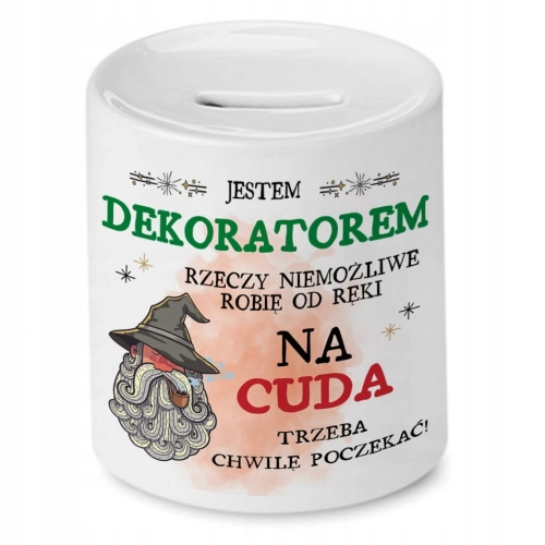 Skarbonka Dla Dekoratora na Urodziny na Prezent z Nadrukiem ze Zdjęciem