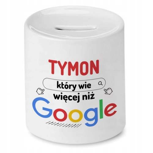 Skarbonka Dla Tymona Tymka na Urodziny Prezent z Nadrukiem ze Zdjęciem