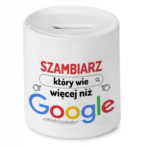 Skarbonka Dla Szambiarza na Urodziny na Prezent z Nadrukiem ze Zdjęciem