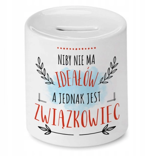 Skarbonka Dla Związkowca na Urodziny na Prezent z Nadrukiem ze Zdjęciem