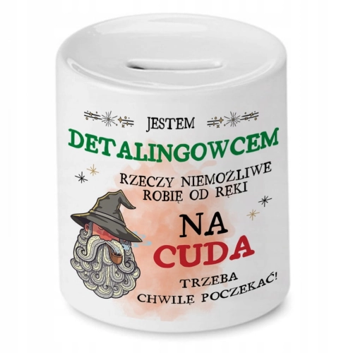 Skarbonka Dla Detalingowca na Urodziny na Prezent z Nadrukiem ze Zdjęciem