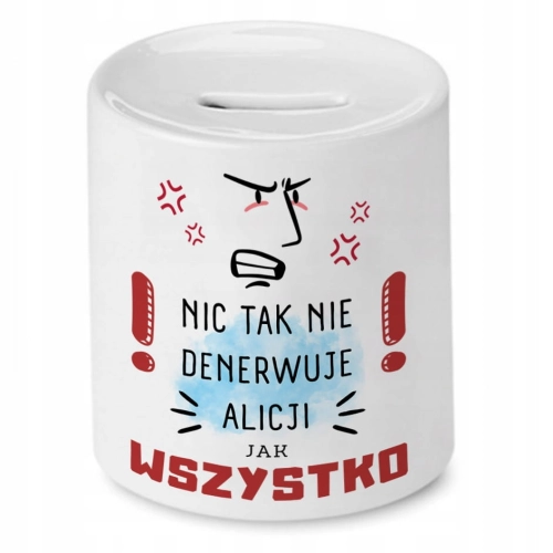 Skarbonka dla Alicji na Urodziny Idealny Prezent z Nadrukiem ze Zdjęciem