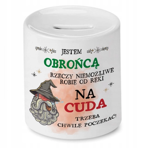 Skarbonka Dla Obrońcy na Urodziny na Prezent z Nadrukiem ze Zdjęciem