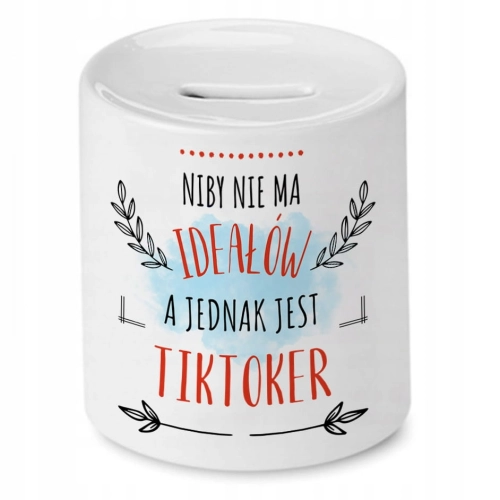 Skarbonka Dla Tiktokera na Urodziny na Prezent z Nadrukiem ze Zdjęciem
