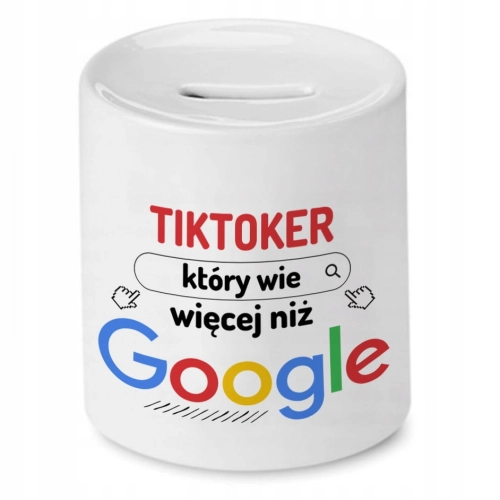 Skarbonka Dla Tiktokera na Urodziny na Prezent z Nadrukiem ze Zdjęciem