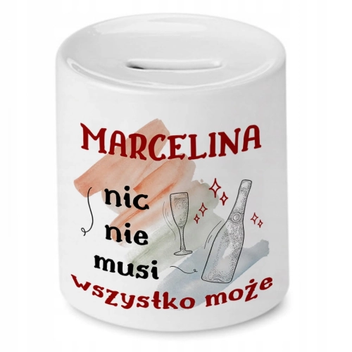 Skarbonka Dla Marceliny Urodziny Imieniny Prezent z Nadrukiem ze Zdjęciem