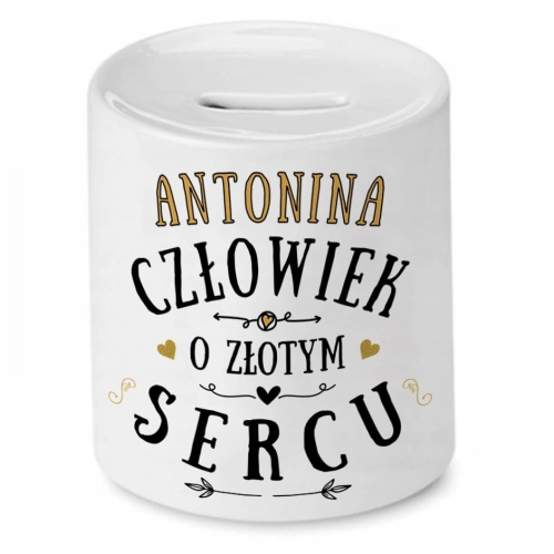 Skarbonka Dla Antoniny na Urodziny na Prezent z Nadrukiem ze Zdjęciem