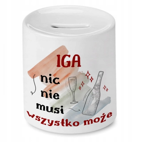 Skarbonka Dla Igi Idealny na Urodziny na Prezent z Nadrukiem ze Zdjęciem