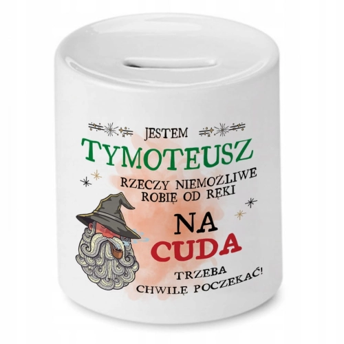 Skarbonka dla Tymoteusza na Urodziny Prezent z Nadrukiem ze Zdjęciem