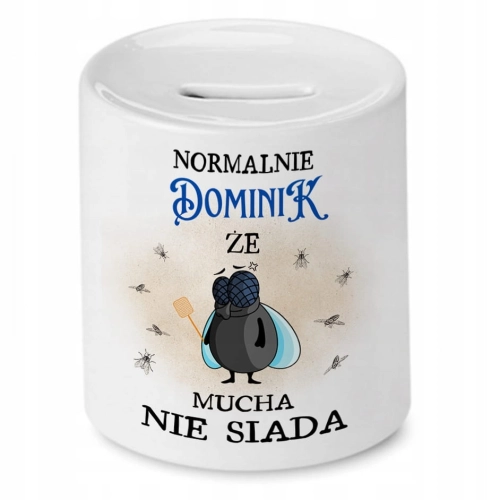Skarbonka dla Dominika na Urodziny Idealny Prezent z Nadrukiem ze Zdjęciem