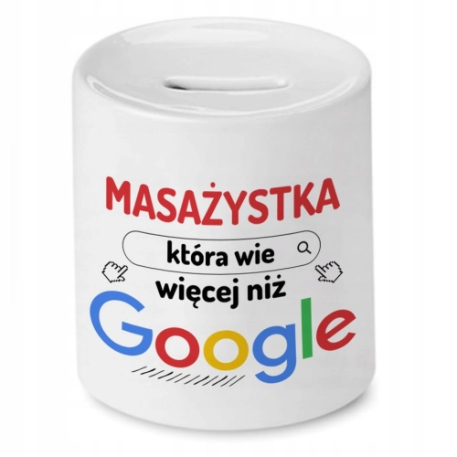 Skarbonka Dla Masażystki na Urodziny na Prezent z Nadrukiem ze Zdjęciem