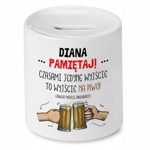 Skarbonka dla Diany na Urodziny Idealny Prezent z Nadrukiem ze Zdjęciem