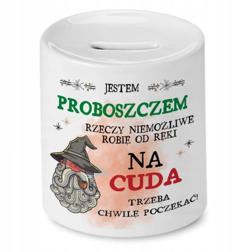Skarbonka Dla Proboszcza na Urodziny na Prezent z Nadrukiem ze Zdjęciem