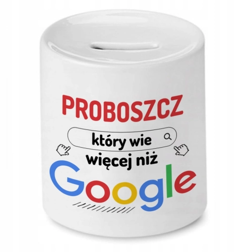 Skarbonka Dla Proboszcza na Urodziny na Prezent z Nadrukiem ze Zdjęciem