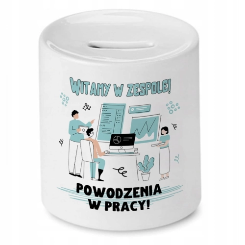 Skarbonka na Powitanie w Pracy Idealne na Prezent z Nadrukiem ze Zdjęciem