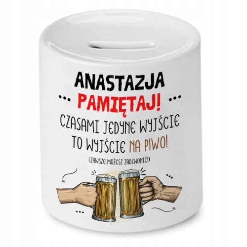 Skarbonka Dla Anastazji na Urodziny na Prezent z Nadrukiem ze Zdjęciem
