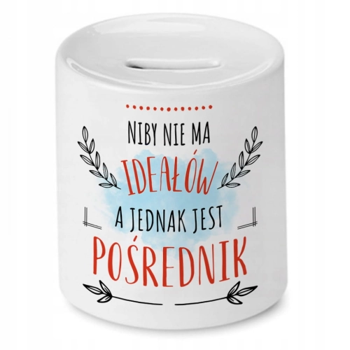 Skarbonka Dla Pośrednika na Urodziny na Prezent z Nadrukiem ze Zdjęciem