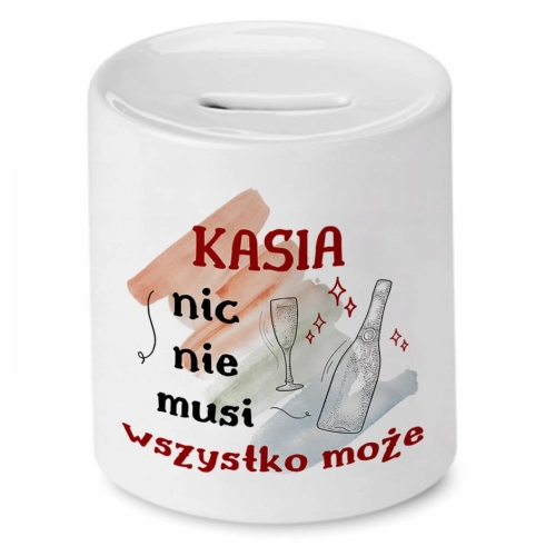 Skarbonka Dla Kasi na Urodziny Imieniny na Prezent z Nadrukiem ze Zdjęciem