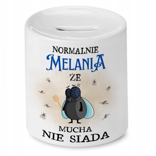 Skarbonka Dla Melanii na Urodziny Idealny Prezent z Nadrukiem ze Zdjęciem