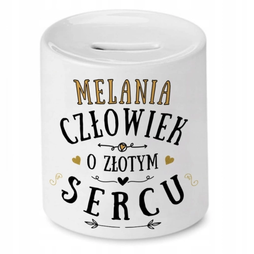 Skarbonka Dla Melanii na Urodziny Idealny Prezent z Nadrukiem ze Zdjęciem