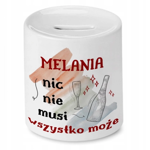 Skarbonka Dla Melanii na Urodziny Idealny Prezent z Nadrukiem ze Zdjęciem