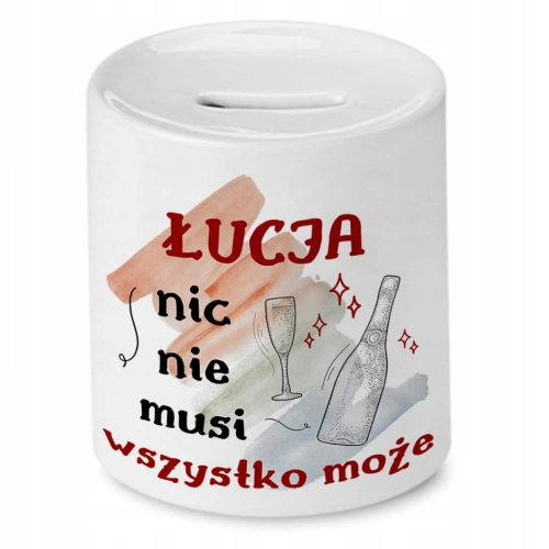 Skarbonka Dla Łucji na Urodziny Idealny Prezent z Nadrukiem ze Zdjęciem
