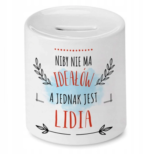 Skarbonka Dla Lidii na Urodziny Imieniny Prezent z Nadrukiem ze Zdjęciem
