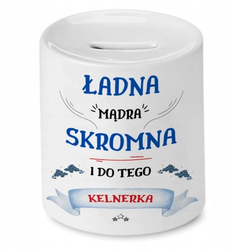 Skarbonka Dla Kelnerki na Urodziny na Prezent z Nadrukiem ze Zdjęciem