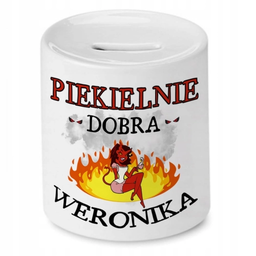 Skarbonka Dla Weroniki Urodziny Imieniny Prezent z Nadrukiem ze Zdjęciem