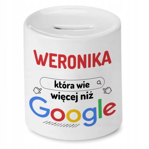 Skarbonka Dla Weroniki Urodziny Imieniny Prezent z Nadrukiem ze Zdjęciem