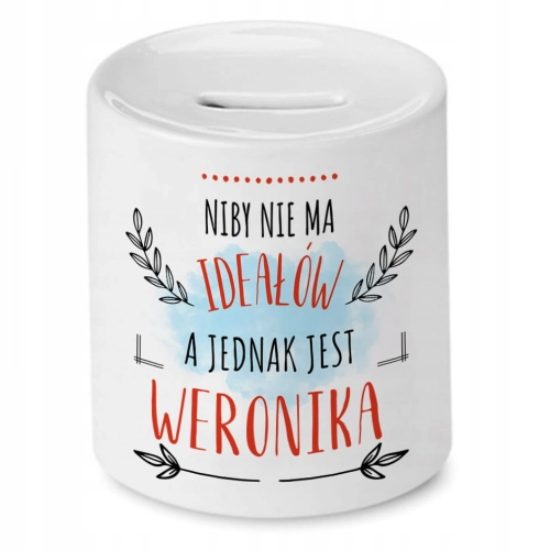 Skarbonka Dla Weroniki Urodziny Imieniny Prezent z Nadrukiem ze Zdjęciem