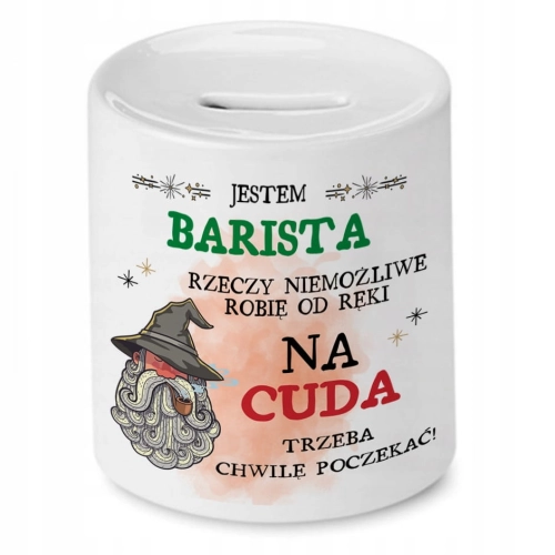 Skarbonka Dla Baristy na Urodziny na Prezent z Nadrukiem ze Zdjęciem